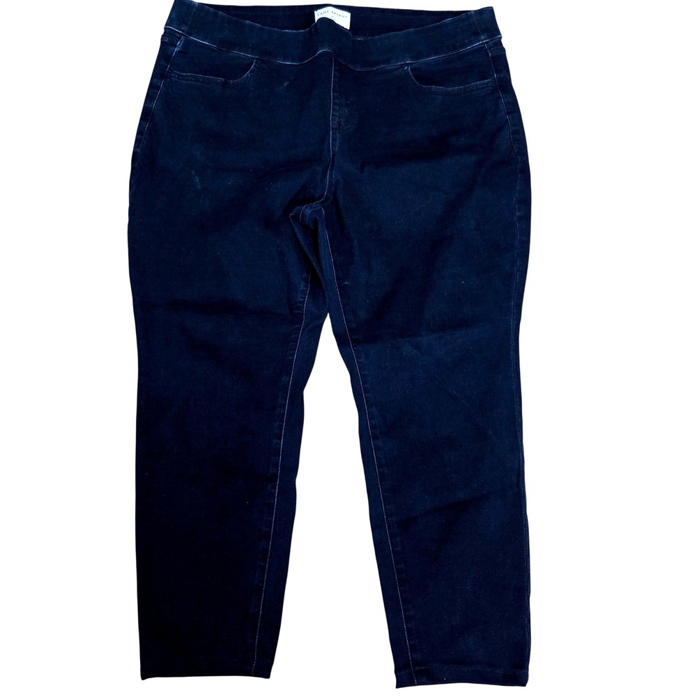 Lane Bryant Women 20P Dark Wash Pull On Skinny Jeans Indigo Stretch Denim A1440